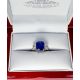 Unheated Sapphire Ring, 4.41 ct GIA Certified Sapphire & Diamonds x 3