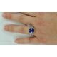 White Gold with royal blue sapphire and diamonds ring 