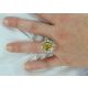 Natural yellow sapphire and diamonds ring 