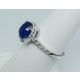 Kashmir Blue Sapphire-Oval Cut 18kt White Gold 4.16 tcw ring 