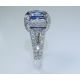 Blue Sapphire Diamond and 18kt White Gold ring
