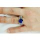 Blue Cushion Ceylon Sapphire-GIA Certified Platinum 5.73 tcw ring
