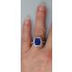 Vivid Blue sapphire Cushion cut ring 