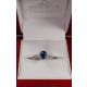 blue sapphire pear shaped ring for white gold
