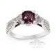 Untreated 18 kt 1.00 ct Pink Cushion Cut Natural Sapphire & Diamond Ring 