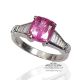 pink sapphire halo ring for sale