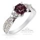 Untreated 18 kt 1.00 ct Pink Cushion Cut Natural Sapphire & Diamond Ring 