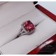natural pink sapphire in box