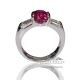 Deep Purple-Red 2.84 ct ruby ring

