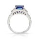 emerald cut blue sapphire and diamond ring for ladies 