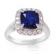 blue sapphire 3.01 ct and diamonds ring