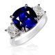 Vivid blue sapphire and diamonds platinum ring