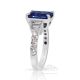 blue sapphire emerald cut engagement ring