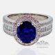 Natural blue sapphire Platinum ring