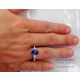 Blue Ceylon Sapphire Ring-2.92 ct Emerald Cut 