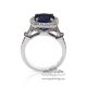 Rich royal blue sapphire and platinum ring