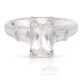 white sapphire 2.07 Ct princess cut and white Gold ring 