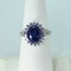 Blue Sapphire and Diamond Ring 