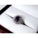 purple sapphire ring in box 