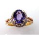 diamond and purple sapphire engagement ring