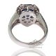 18kt white gold ring with heart cut blue sapphire 