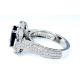 Platinum 3.21 ct sapphire and diamond ring-oval cut GIA Certified