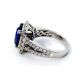 blue Ceylon sapphire ring-platinum 4.32 ct Blue Cushion Cut 