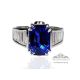 blue sapphire emerald cut ring 5.19 cts