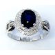 Deep royal blue sapphire ring