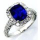 Royal blue sapphire platinum ring-3.10 ct 