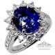 Oval Cut Natural Blue Ceylon Sapphire and diamonds ring