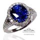 Vivid blue sapphire engagement ring