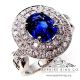 2.28 ct Blue sapphire and platinum ring