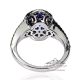 Vivid Blue sapphire and platinum ring