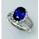 Royal Blue Natural Sapphire 3.37 tcw and diamond ring 