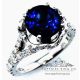 Blue oval cut sapphire ring 2.75 ct 