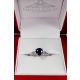 blue sapphire and diamond 14kt white gold ring