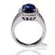 Platinum Ceylon Vivid Blue Sapphire Ring-GIA 4.34 ct Cushion Cut 