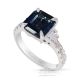 Natural Teal Sapphire Ring, 3.50 ct Platinum GIA Certified 