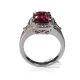 Pink sapphire 3.37 ct and white gold ring