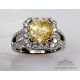 Yellow 4.27 ct sapphire and diamonds ring 