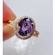 Purple Ceylon sapphire and diamonds ring