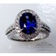 Oval Cut Platinum Sapphire Wedding Ring-2.58 ct 