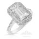 Unheated White Sapphire Ring, 2.52 ct Emerald Cut GIA Certified