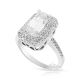 Unheated White Sapphire Ring, 2.52 ct Emerald Cut GIA Certified