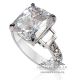 white sapphire and diamond platinum ring
