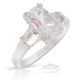 Natural White Sapphire Ring, 2.07 ct 18kt Princess Cut GIA