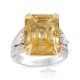 Asscher Cut Yellow Sapphire Ring, 14.03 ct Unheated GIA Origin Certified 
