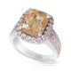 Platinum Yellow Sapphire Ring, 7.02 ct Unheated GIA Certified 3501