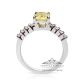 oval yellow sapphire ring white Gold 14 kt